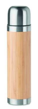 Logo trade business gift photo of: Double wall bamboo cover flask 400ml CHAN BAMBOO